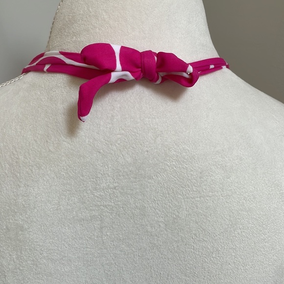 Victoria's Secret Push Up Halter Top Bikini Top, size Medium, Pink & White - Picture 9 of 14